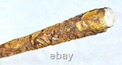 Vintage Antique Asian Chinese Folk Art Dragon Carved Images Walking Stick Cane