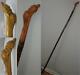 Vintage/Antique Carved Head/Face Top Rustic Theme Walking Stick/Dress Cane 102cm