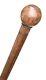 Vintage Antique Carved Nut Wood Ball Top Knob Swagger Walking Stick Cane Old