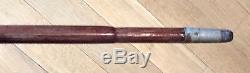 Vintage Antique Carved Wood Duck Head Walking Stick Cane Bamboo Silver Ferrule
