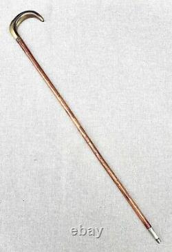 Vintage Antique Child Carved Horn Hardwood Shaft Fancy Walking Stick Cane 23L