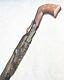 Vintage Antique Folk Art Carved Wood 6 Crocodile Swagger Knob Walking Stick Cane
