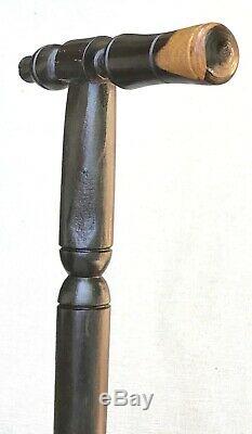 Vintage Antique Folk Art Carved Wood Gadget Hammer Walking Stick Cane
