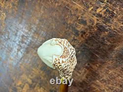 Vintage/Antique Hand Carved Walking Cane/Stick Faux Ivory Claw Foot & Egg