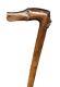 Vintage Antique Kepkypa Corfu Greece Carved Olive Wood Horse Walking Stick Cane