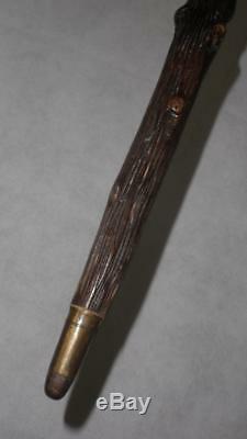 Vintage/Antique Rustic Carved Faces Walking Stick-Carved Head/Face Top