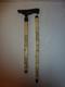Vintage Asian Hand Carved Scrimshaw Walking Stick Cane Wood Carved Handle 34