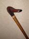 Vintage Birch Rustic Walking Stick/Cane With Hand-Carved Duck Head Handle 97cm