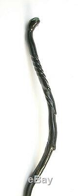 Vintage Carved BLACK CORAL Walking Stick Made in Jamaica