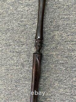 Vintage Carved Ebony Face And Snake Walking Stick Cane 36