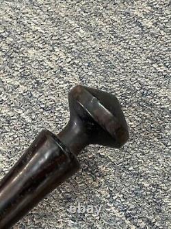 Vintage Carved Ebony Face And Snake Walking Stick Cane 36