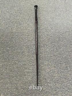 Vintage Carved Ebony Face And Snake Walking Stick Cane 36