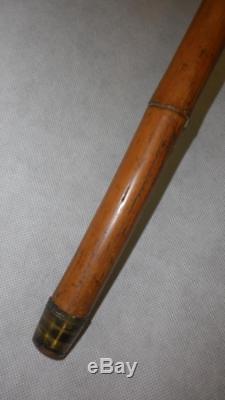 Vintage Carved Face WithGlass Eyes- Gents Bamboo Walking Stick 100cm