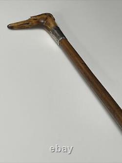 Vintage Carved Greyhound Walking Cane/Stick