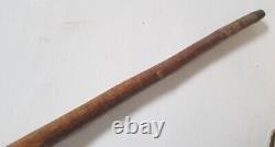 Vintage Carved Rams Horn Handle Walking Stick Shepherds Crook 52 Curled Arrow