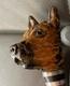 Vintage Carved Resin Dog Head Walking Cane Glass Eyes 100cm