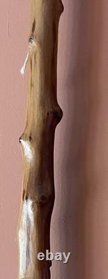 Vintage Carved Resin Dog Head Walking Cane Glass Eyes 100cm