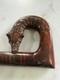 Vintage Carved Walking Stick Fox Handle Floral Motif