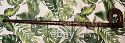Vintage Carved Walking Stick Fox Handle Floral Motif