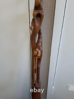 Vintage Carved Walking Stick Stunning Giraffe Beautiful Carving Rare African