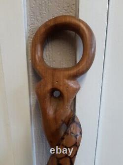 Vintage Carved Walking Stick Stunning Giraffe Beautiful Carving Rare African