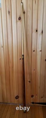 Vintage Carved Wood & Brass Walking Stick/Cane & Hidden Pool Cue NICE