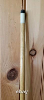 Vintage Carved Wood & Brass Walking Stick/Cane & Hidden Pool Cue NICE