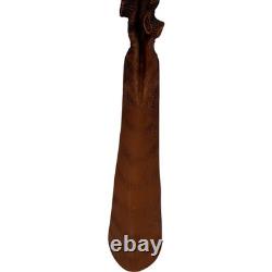 Vintage Carved Wooden Walking Stick Antelope Head Design 75cm Collectible