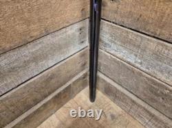 Vintage Cobra Head Walking Stick Black Shaft Silver Coloured Metal Cobra