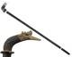 Vintage Coromandel & Carved Faux Antler Birds Head Walking Stick
