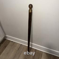 Vintage Dragon Carved Cane Walking Stick with Hidden Pool Cue Brass Fittings