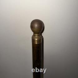 Vintage Dragon Carved Cane Walking Stick with Hidden Pool Cue Brass Fittings