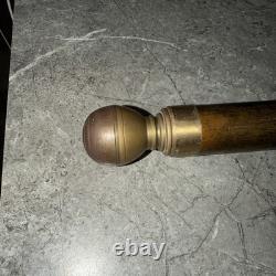 Vintage Dragon Carved Cane Walking Stick with Hidden Pool Cue Brass Fittings
