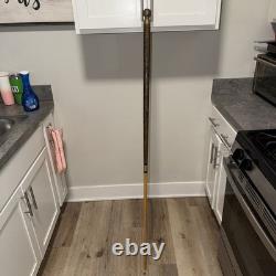 Vintage Dragon Carved Cane Walking Stick with Hidden Pool Cue Brass Fittings