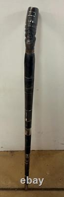 Vintage Egyptian Pharaoh Head Hand Carved Walking Stick