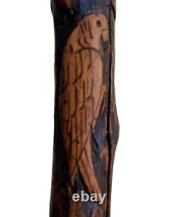 Vintage Folk Art Prisoner Of War Carved Walking cane