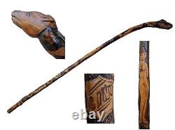 Vintage Folk Art Prisoner Of War Carved Walking cane