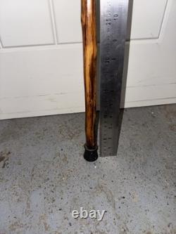 Vintage Hand Carved Cobra Walking Stick Horn Handle Snake Folk Art Cane