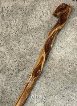 Vintage Hand Carved Diamond Willow Wizard Staff Walking Stick Cane Knotted Root