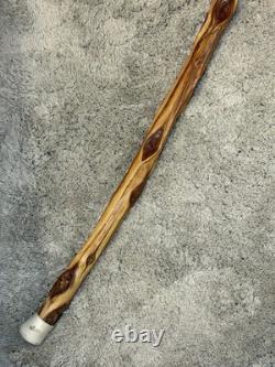 Vintage Hand Carved Diamond Willow Wizard Staff Walking Stick Cane Knotted Root