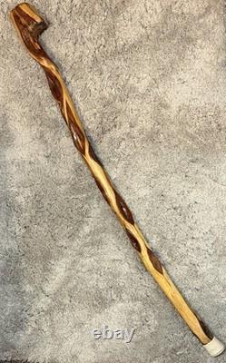 Vintage Hand Carved Diamond Willow Wizard Staff Walking Stick Cane Knotted Root