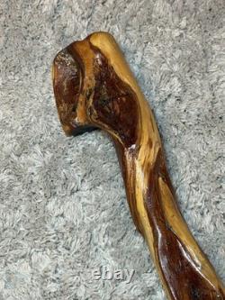 Vintage Hand Carved Diamond Willow Wizard Staff Walking Stick Cane Knotted Root