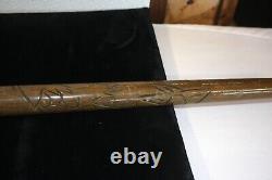 Vintage Hand Carved Dragon Walking Stick With Hidden Pool Cue