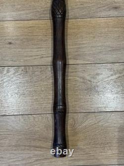 Vintage Hand Carved Hardwood Folk Art Walking Stick Figural Portrait Cane