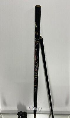 Vintage Hand-Carved Pool Cue Walking Stick, Japan