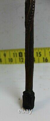 Vintage Hand Carved Reptile Alligators Totem Walking Stick Cane 32