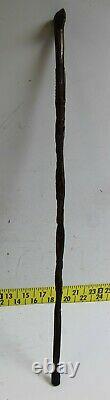 Vintage Hand Carved Reptile Alligators Totem Walking Stick Cane 32