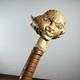 Vintage Hand Carved Root Wood Walking Staff Stick Folk Art Face 137cm