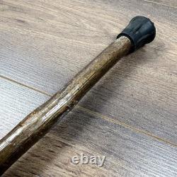 Vintage Hand Carved Root Wood Walking Staff Stick Folk Art Face 137cm