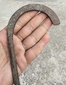 Vintage Hand Carved Saint's Iron Walking / Hand Stick